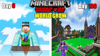 Minecraft 100 Days but the World Grow Everyday [upl. by Yecaw86]