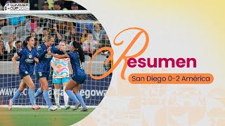 SAN DIEGO WAVE 02 AMÉRICA  VOLARON las ÁGUILAS en la SUMMER CUP 🦅⚽ [upl. by Nosnaj]