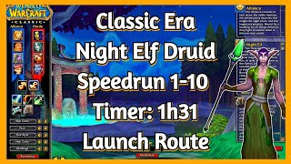 Classic Era  Night Elf Druid  Leveling 110 in 1h31 Speedrun [upl. by Smailliw]