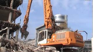 Liebherr R954B HRD  Abbruch Hauptpostamt Stuttgart Germany 24042004 [upl. by Onitnerolf]