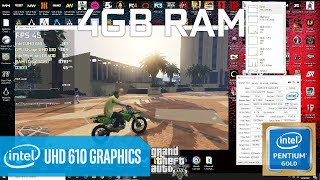 Grand Theft Auto V  Intel UHD 610  Pentium G6400  4GB RAM [upl. by Anilam672]