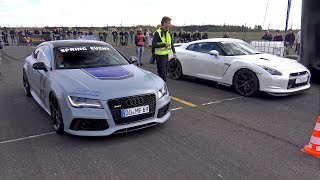 750HP Audi RS7 Sportback vs 1050HP Nissan GTR R35 Switzer P800 [upl. by Sholeen760]