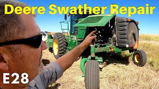 Larrys Life E28  John Deere R450 Swather with Fuel Issues  Diagnosing and Repairing [upl. by Ylrrad]