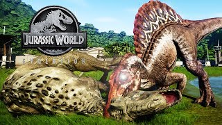 SUPERDEPREDADOR SPINOSAURUS LUCHAS JURASSIC WORLD EVOLUTION [upl. by Narayan]