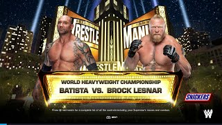 WWE 2K24  Batista vs Brock Lesnar  Extreme Rules Match for the World Title [upl. by Roderic692]