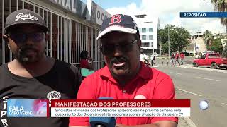 Professores saem na rua em manifestação  Fala CV [upl. by Binetta671]