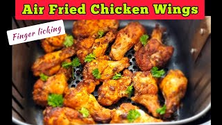 QUICK AIR FRYER CHICKEN WINGS RECIPES  NO OIL amp NO FLOUR  CRISPY AIR FRIED DRUMETTES DRY RUB [upl. by Jammie]