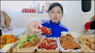 How to enjoy Korean Fried Chicken pt 2 [upl. by Nerti]