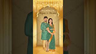 Baby Shower Invitation Video  Seemantham Function  Godh Bharai  Caricature  Wts app  8959286176 [upl. by Nagirrek]