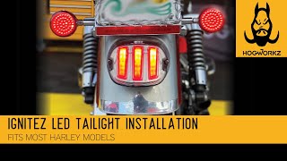 Harley® LED Taillight Install from HOGWORKZ® Fits Most® Harley Touring Models [upl. by Meikah]