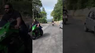 Bmw s1000rr 2023 red vs kawasaki ninja zx14r green flyby exhaust [upl. by Derna]