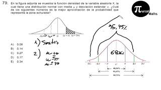 Pregunta 79 DISTRIBUCIÓN NORMAL modelo PSU DEMRE 2019 matemática [upl. by Kriss134]