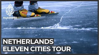 Eleven Cities Tour Dutch skaters hope for a weather miracle [upl. by Mcnair596]