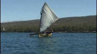 Mau Piailug Sails Restored Micronesian Canoe Hawaii [upl. by Kinom]