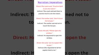 Direct Indirect Imperatives shortvideo viralshort english narration imperatives viralshorts [upl. by Christopher]