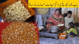 popcorn kaise banate hain woh bhi chart masale ke sath  by sama village vlogs [upl. by Notsle]