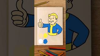 VAULT BOY drawing time lapse fallout howtodraw [upl. by Rebm]