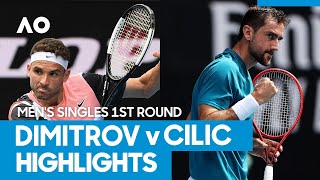 Grigor Dimitrov vs Marin Cilic match highlights 1R  Australian Open 2021 [upl. by Aehsal]