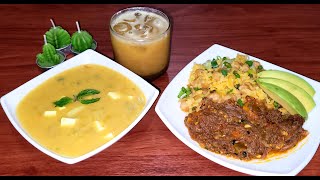 ♨️RASPADO DE VERDE 🍲CARNE MECHADA Y MORO DE GARBANZOS 🥘CON JUGO DE NARANJILLA🍹❤️🇪🇨 [upl. by Peyton801]