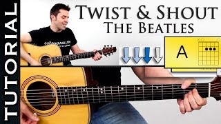 Como tocar TWIST AND SHOUT en guitarra acustica fácil tutorial con acordes [upl. by Inanak745]