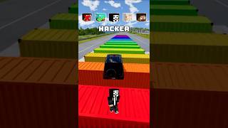 NOOB vs PRO vs HACKER vs HEROBRINE Car Jump Challenge 😎 🚗 shorts beamngdrive [upl. by Bendick]