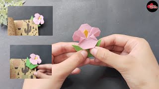 How to Make Origami Flower Bookmark  DIY Paper Orchid Flower Bookmark Easy  Origami Orchid Flower [upl. by Eenitsed555]