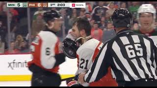 Scott Laughton Goes At It With Mats Zuccarello in Scrum [upl. by Sadowski]