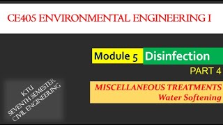 Miscellaneous Treatments of Water Water Softening [upl. by Ahsinak122]