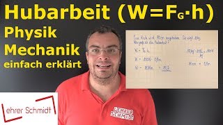 Hubarbeit WFh Was ist das   Physik  Mechanik  einfach erklärt  Lehrerschmidt [upl. by Akinom]