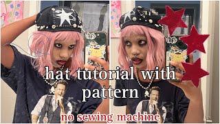 beretpunk hat tutorial NO SEWING MACHINE diy with me [upl. by Atival180]