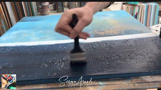 ABSTRACT PAINTING  ART DEMONSTRATION ACRYLIC PAINT  TUTORIAL STEP BY STEP FOR BEGINNERS  DIY ART [upl. by Ahtel598]