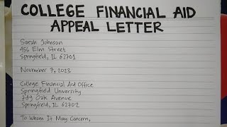 How To Write A College Financial Aid Appeal Letter Step by Step Guide  Writing Practices [upl. by Orimisac]