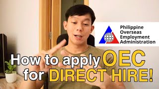 GUIDE ON HOW TO GET OEC FOR DIRECT HIRE APPLICANTS oec buhayofw  STEP BY STEP  Benj Reganit [upl. by Ainelec347]