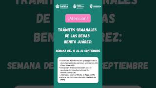 Trámites de las Becas Benito Juárez del 17 al 20 de septiembre de 2024 [upl. by Anaujit]