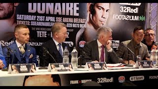 CARL FRAMPTON v NONITO DONAIRE  FULL UNCUT FINAL PRESS CONFERENCE WITH FRANK WARREN BELFAST [upl. by Marten]