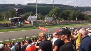 F1 Belgian Grand Prix 2016 Carlos Sainz tyre blowout Kemmel Straight [upl. by Aneahs]