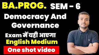 Democracy and governance in english most important questions answers one shot Sem 6 BA programme [upl. by Holey364]