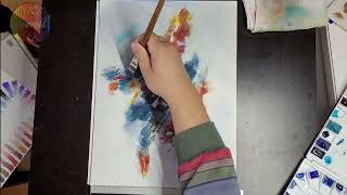 Aquarell Tutorial Abstrakter Blumenbusch [upl. by Znarf]