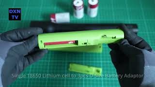 Lithium 18650 to Dcell adaptor conversion hack for 36 DCell Maglite or compatible Flashlights [upl. by Callie]