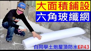 DIY大面積屋頂鋪設抗裂網【白同學土炮屋頂防水EP43】DIY roof waterproofing 白同學老屋漏水翻修DIY [upl. by Nirehs]