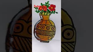 drawing new watercolor drawing flower pot drawing drawing [upl. by Berty]