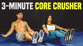 STRONG CORE 3Minute Workout Challenge Build ROCK Hard Abs [upl. by Harbison]