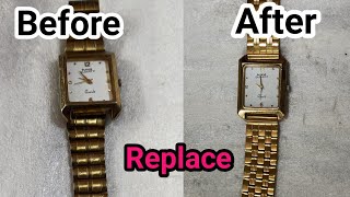 watch strap replacement how to change watch bealt at homeBeforeAfterx9y [upl. by Edouard]