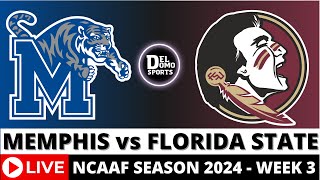 MEMPHIS VS FLORIDA STATE LIVE LIVE 🏈 NCAAF COLLEGE FOOTBALL GAME SCORE  WEEK 3  SEP 14 2024 [upl. by Akcira]