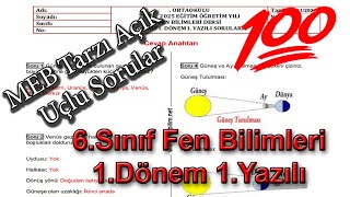 6 Sınıf Fen 1 Dönem 1 Yazılı 2024 [upl. by Treblihp]