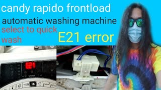 CANDY rapido washingmachine E21 error subscribe [upl. by Inanuah]