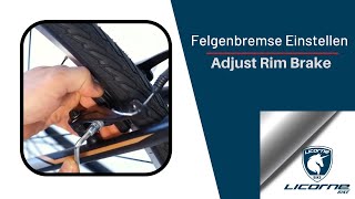 Licorne Bike Felgenbremse einstellen Licorne Bike Adjust Rim Brake [upl. by Rednael]