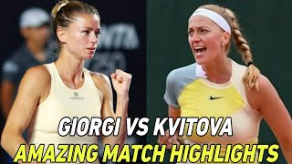 Camila Giorgi vs Petra Kvitova Amazing Match Highlights  WTA Match Highlights [upl. by Jobie]