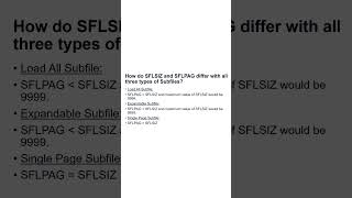 How do SFLSIZ and SFLPAG differ with all three types of Subfiles in IBM i AS400 [upl. by Annoed287]