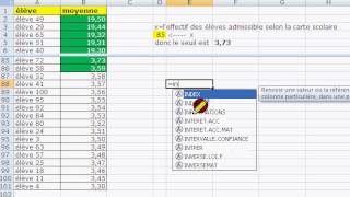 comment utiliser excel pour déterminer le seuil de réussite des élèves [upl. by Mitchell]